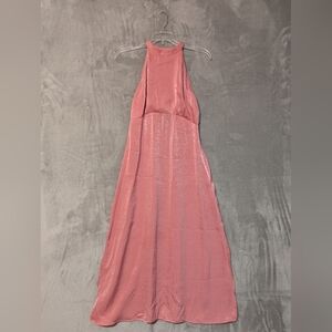 ZARA Silk Effect High Neck Cut Out Midi Dress Size‎ XS